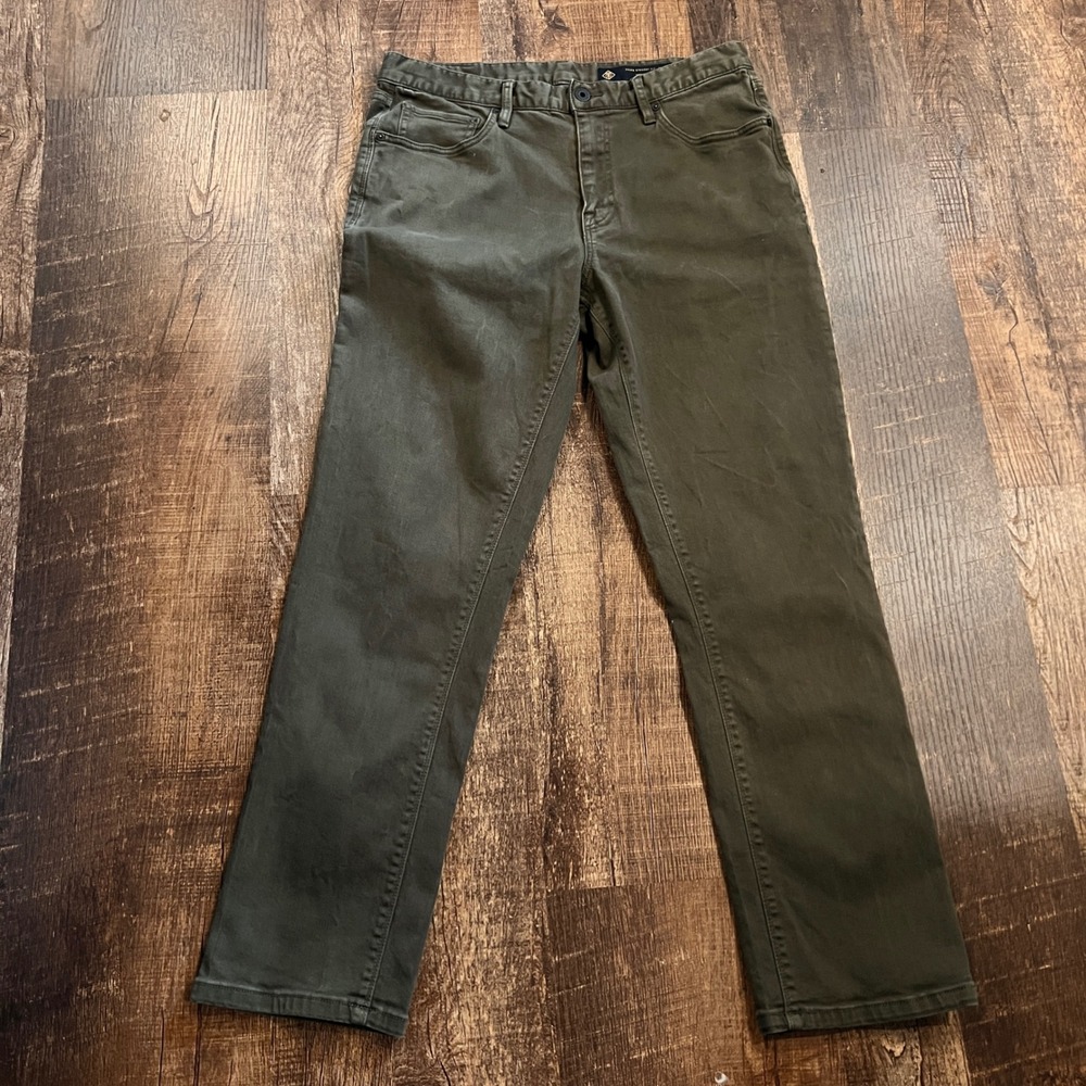 Roark Straight Fit HWY 128 Denim Mens 34x32 Olive Green Stretch Pants RD213 - Picture 2 of 9